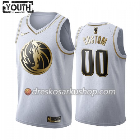 Dječji NBA Dres Dallas Mavericks Personalizirani Nike 2019-20 Bijela Golden Edition Swingman